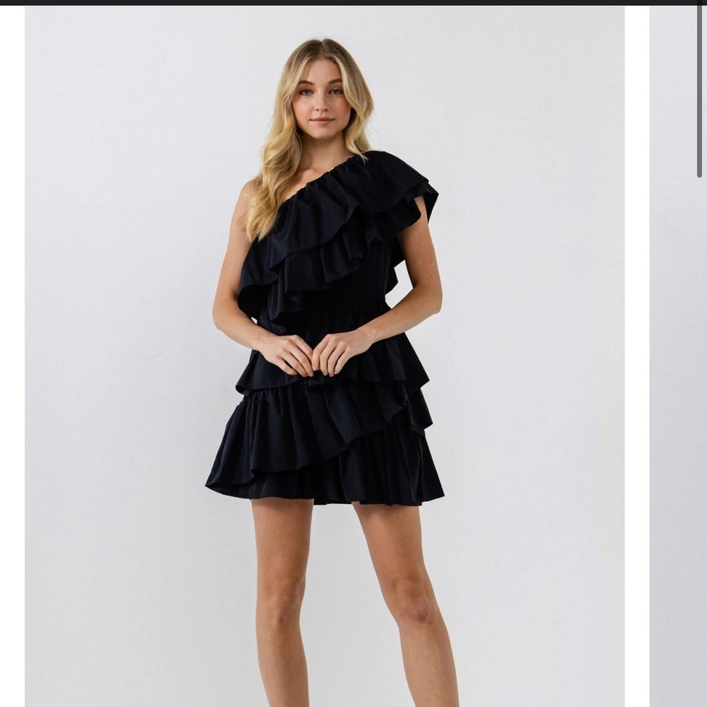Endless Rose One-Shoulder Ruffled Mini Dress - Picture 2 of 4